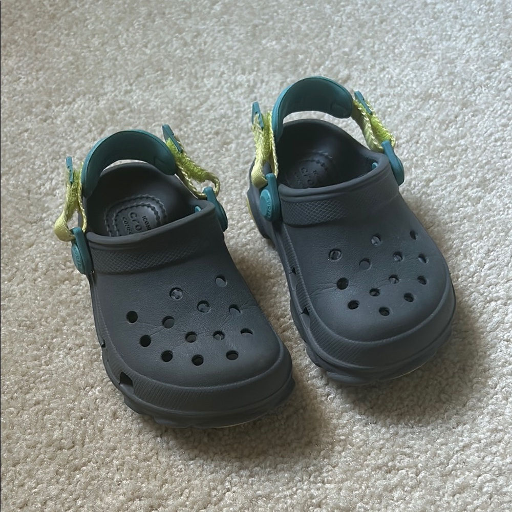 Kids Gray and Blue Clogs